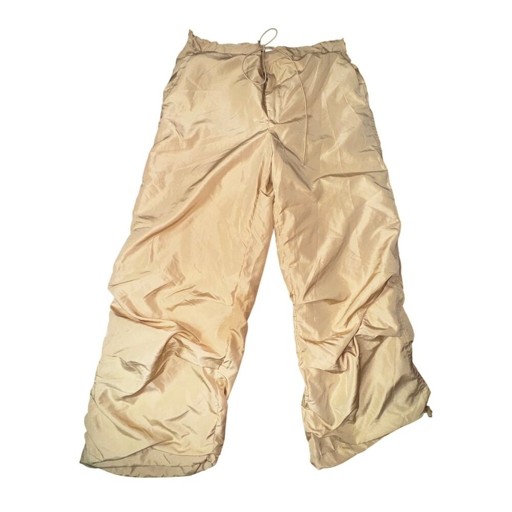 Jolie & Joy Small Beige Y2k Parachute‎ Pants Athleisure Skater Casual Cropped
